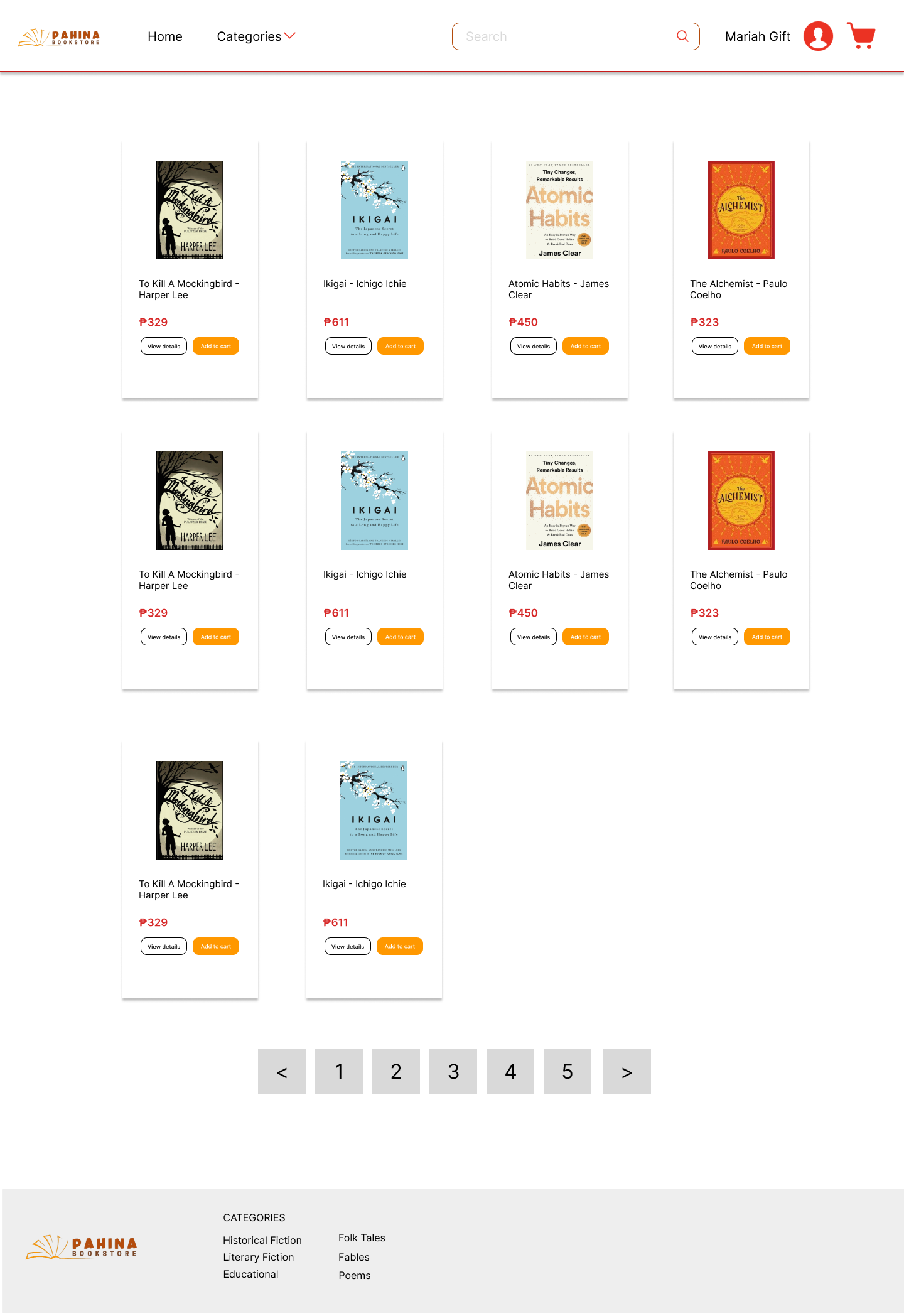 product list