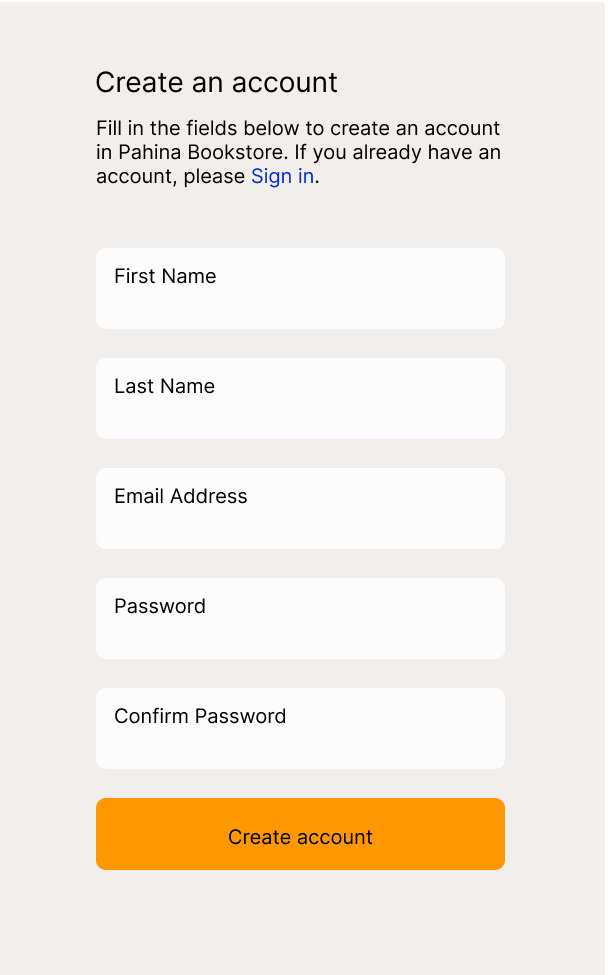 registration page